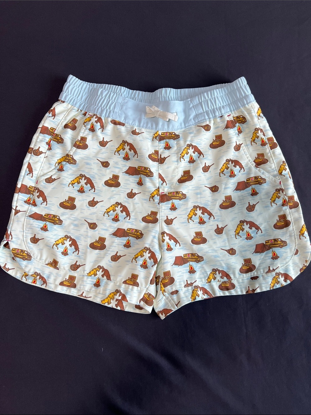 Magellan Outdoors for Shiner Light Blue Campfire & Beer Print Shorts